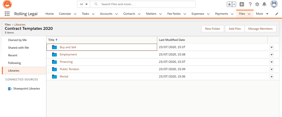 Sharing files with Rolling Legal